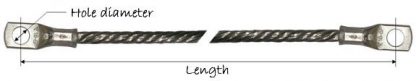 Round copper braid earth bonds - diagram