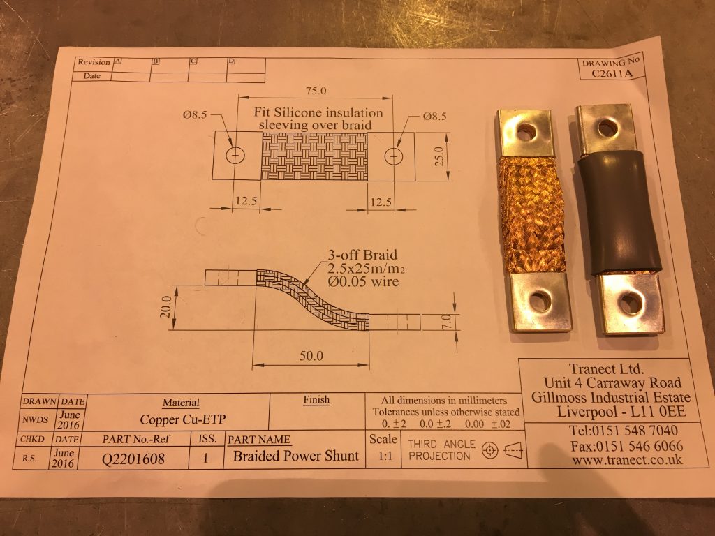 75 mm2 copper braid busbar