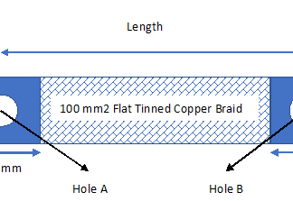 Copper braid earth strap 100 mm2 (370 Amps)