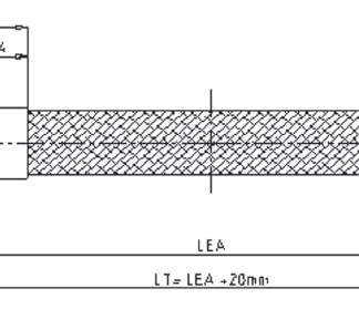 Copper braid earth strap 16 mm2 - 120 Amps M8x200mm